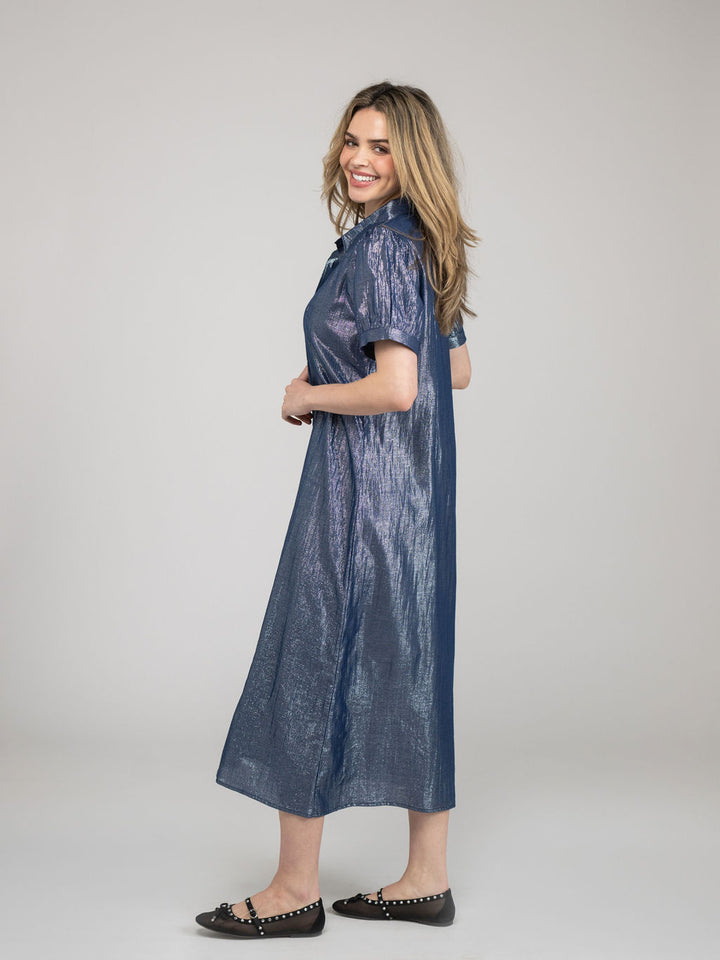 The Kris Dress | Navy Shine