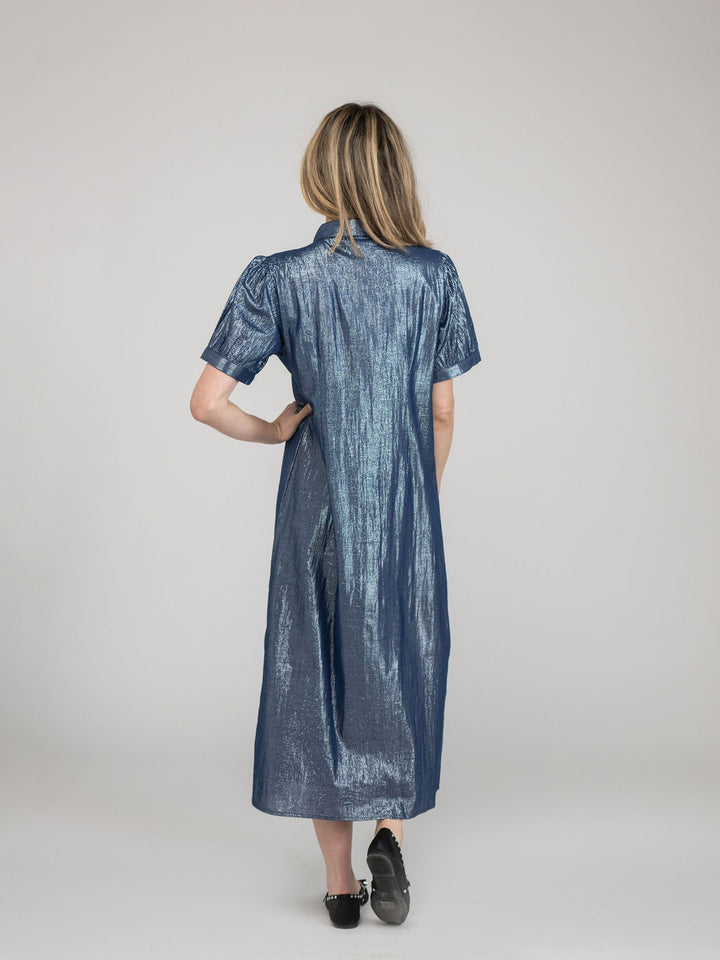 The Kris Dress | Navy Shine