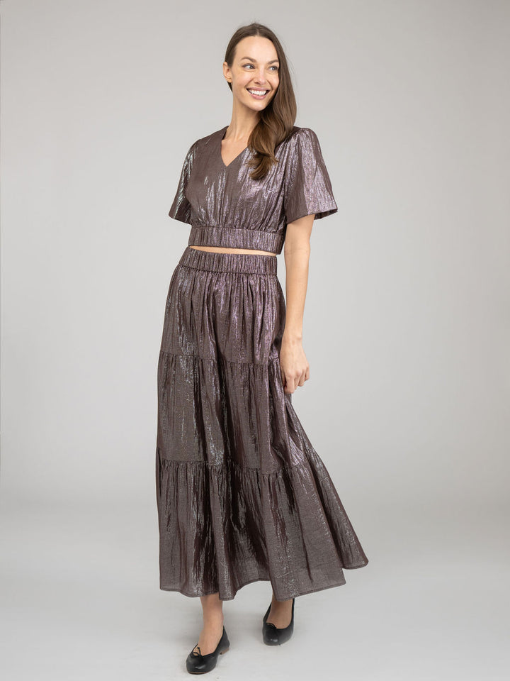 The Abby Skirt | Brown Shine