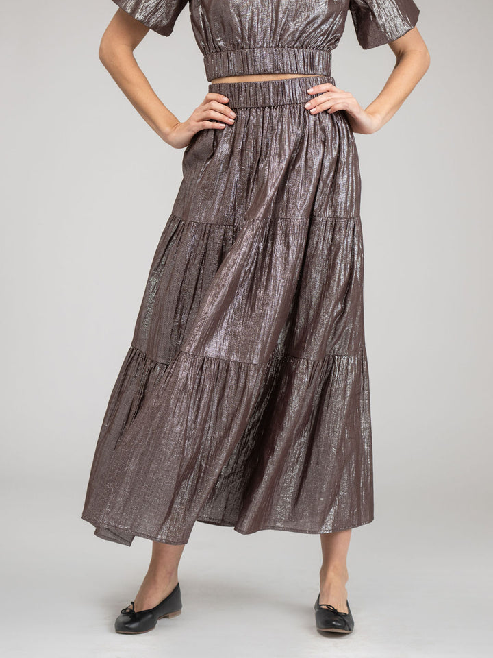The Abby Skirt | Brown Shine