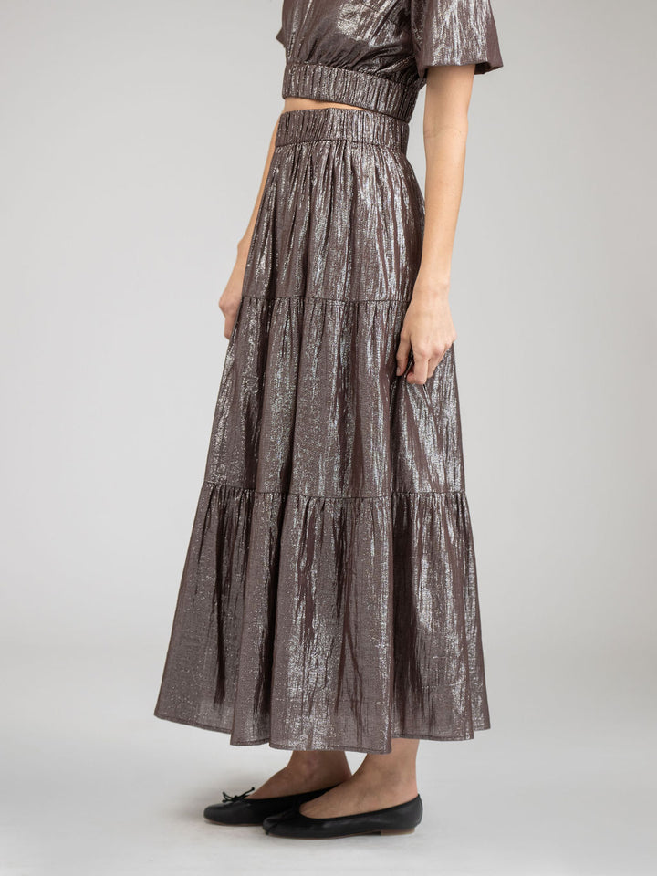 The Abby Skirt | Brown Shine