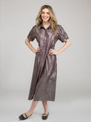 The Kris Dress | Brown Shine