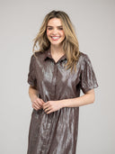 The Kris Dress | Brown Shine