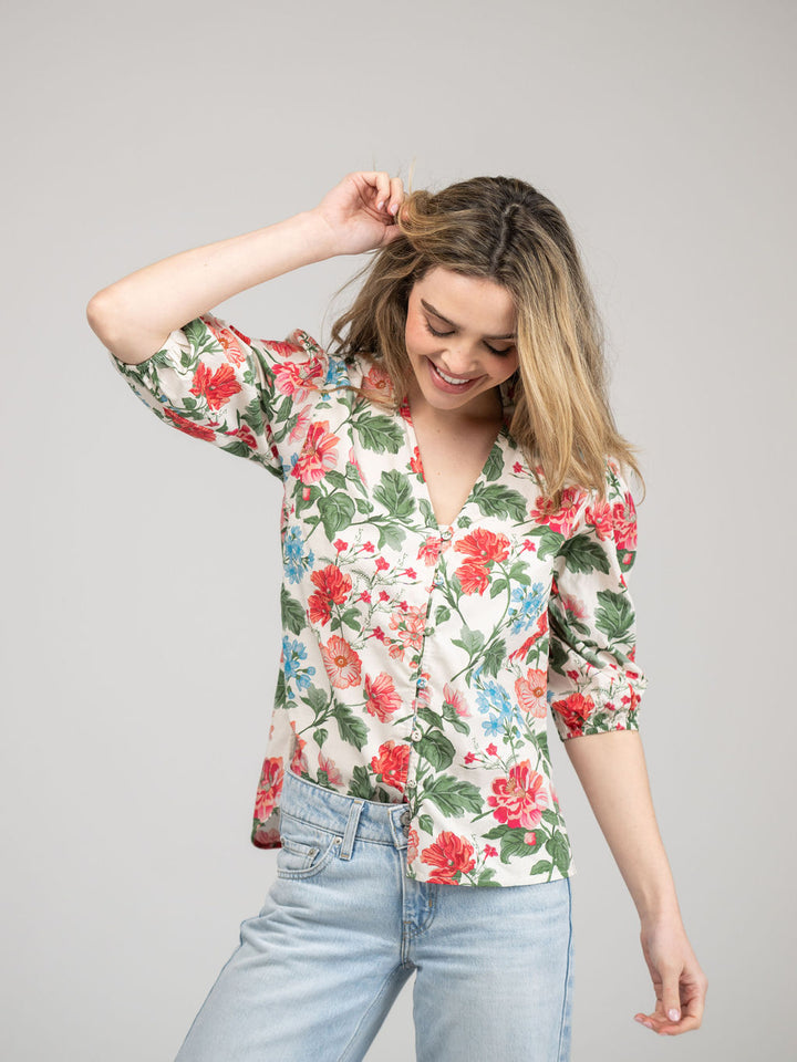 The Lily Top | Ivory Fancy Flower