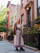 Chelsea One-Shoulder Dress in Burgundy/Chocolate Paisley