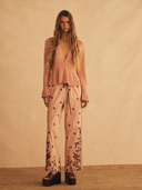 Straight Leg Pant Infiorata Embroidered