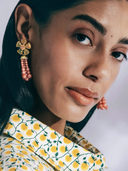 Talia Tassel Earrings in Coral