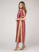 The Kris Dress | Cranberry Bagru Triangle