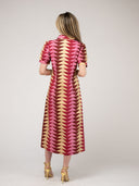 The Kris Dress | Cranberry Bagru Triangle