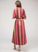 The Eloise Dress | Cranberry Bagru Triangle