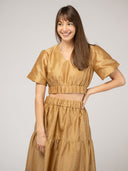 The Abby Top | Gold Dupioni