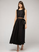 The Waverly Skirt | Black Dupioni