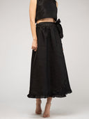 The Waverly Skirt | Black Dupioni