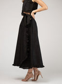 The Waverly Skirt | Black Dupioni