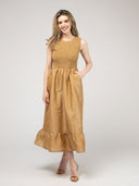 The Margot Dress | Gold Dupioni