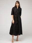 The Eloise Dress | Black Dupioni