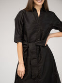 The Eloise Dress | Black Dupioni