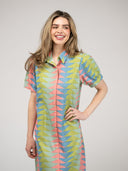 The Kris Dress | Rainbow Bagru Triangle