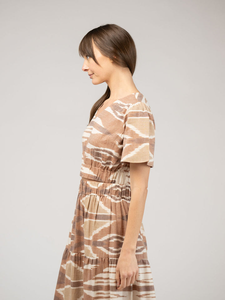 The Abby Top | Eco Brown Ikat
