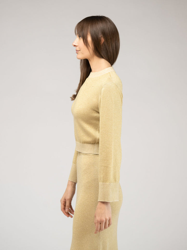 The Shimmer Crewneck | Gold