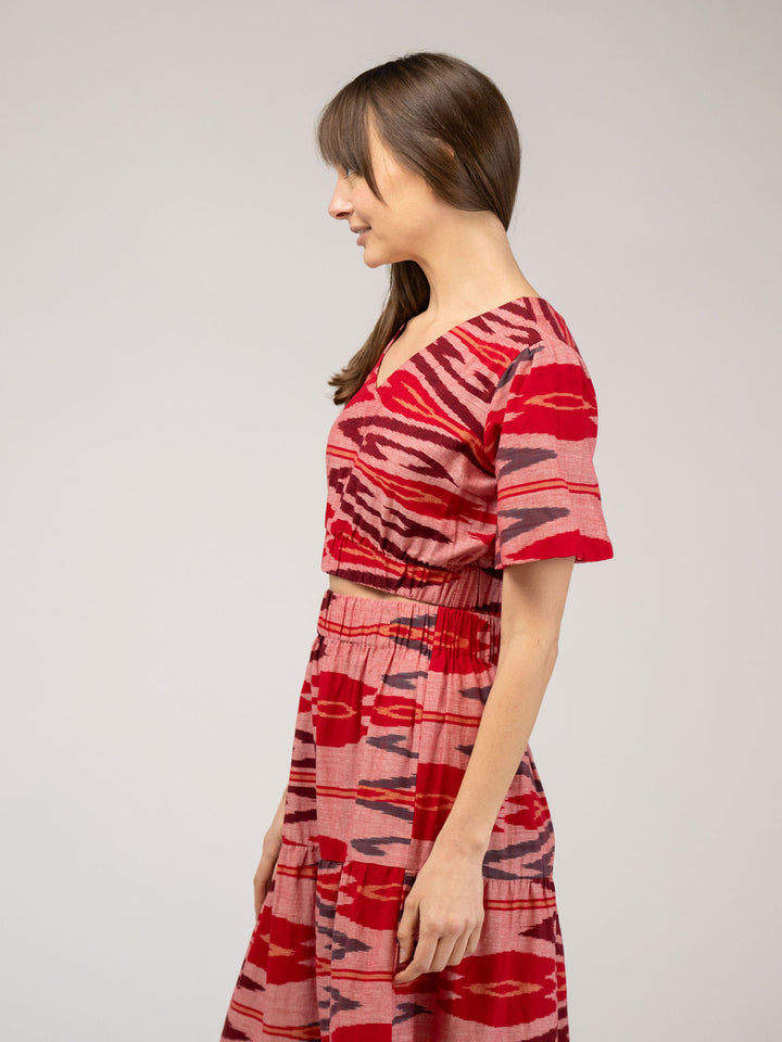 The Abby Set | Eco Pink & Red Ikat