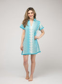 The Beach Tunic | Aqua Bagru Triangle