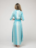 The Eloise Dress | Aqua Bagru Triangle