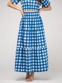 The Abby Skirt | Blue Check Block