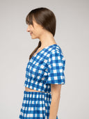 The Abby Top | Blue Check Block
