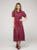 The Kris Dress | Cranberry Check Block