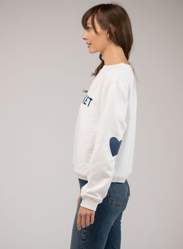 White Nantucket Hearts Crewneck Sweatshirt
