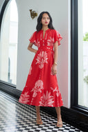 Leni Dress in Palm Springs Rouge