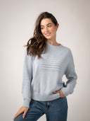Monochrome American Flag Sweater in Light Blue