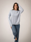 Monochrome American Flag Sweater in Light Blue