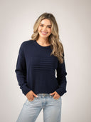 Monochrome American Flag Sweater in Navy