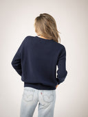 Monochrome American Flag Sweater in Navy