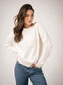 Monochrome American Flag Sweater in Ivory
