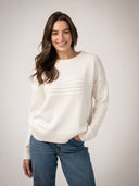 Monochrome American Flag Sweater in Ivory