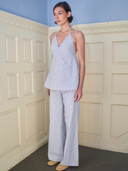The Harbour Halter Top in Navy Stripe