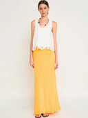 Charleston Tank in White Embroidered Deco