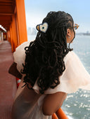 Hand-Painted Coastal Lucky Eye Claw Hair Clip
