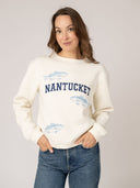 White Nantucket Fish Crewneck Sweatshirt