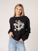 Navy Nantucket Anchor Crewneck Sweatshirt