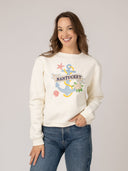 White Nantucket Anchor Crewneck Sweatshirt