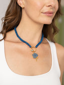 18 Inch Blue Gem Necklace