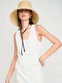 Charleston Tank in White Embroidered Deco