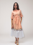 The Kosem Dress in Peach White