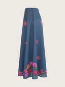 Lantana Skirt in Navy/Mexican Flower Embroidery