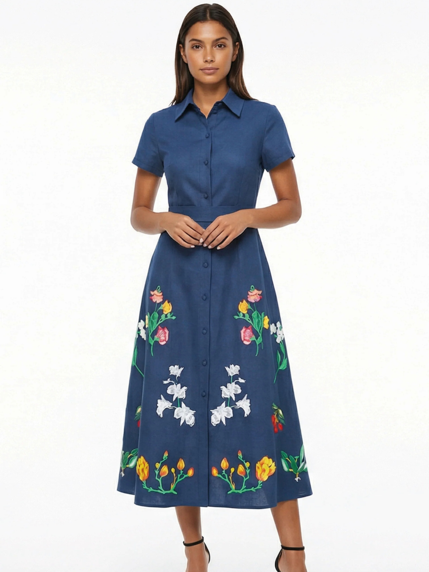 The Elena Dress in Blue Indigo – Beau & Ro