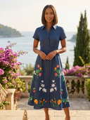 The Elena Dress in Blue Indigo